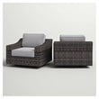 Living Source Wicker / Rattan Swivel Patio Chair in Espresso/Gray (Set of 2)