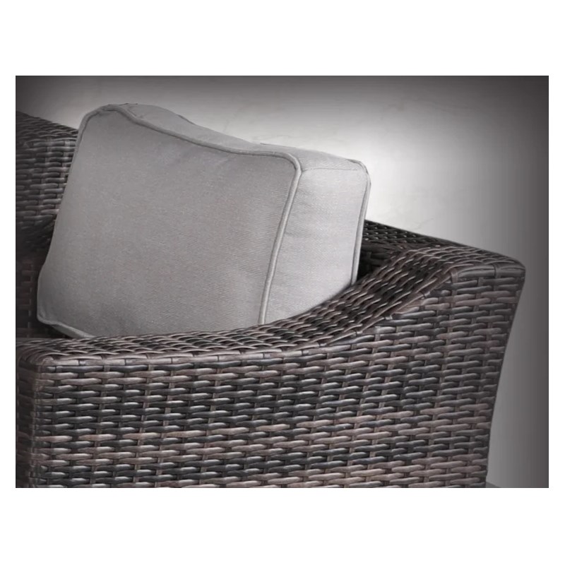 Living Source Wicker / Rattan Swivel Patio Chair in Espresso/Gray (Set of 2)
