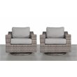 Living Source International Swivel Club Patio Chairs in Brown/Gray (Set of 2)