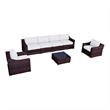 Living Source International 7-PC Wicker / Rattan Sectional Seating Group in Gray