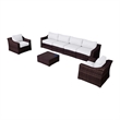Living Source International 7-PC Wicker / Rattan Sectional Seating Group in Gray