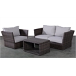 Living Source International Wicker / Rattan 7 Person Seating Group in Gray
