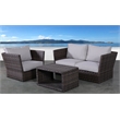 Living Source International Wicker / Rattan 7 Person Seating Group in Gray