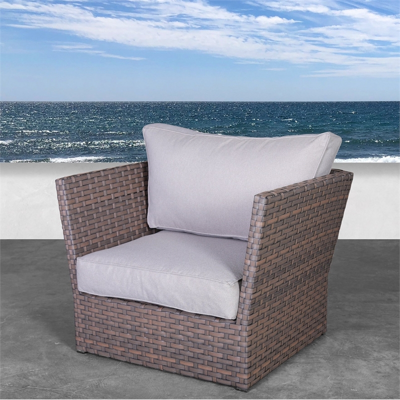 Living Source International Wicker / Rattan 7 Person Seating Group in Gray