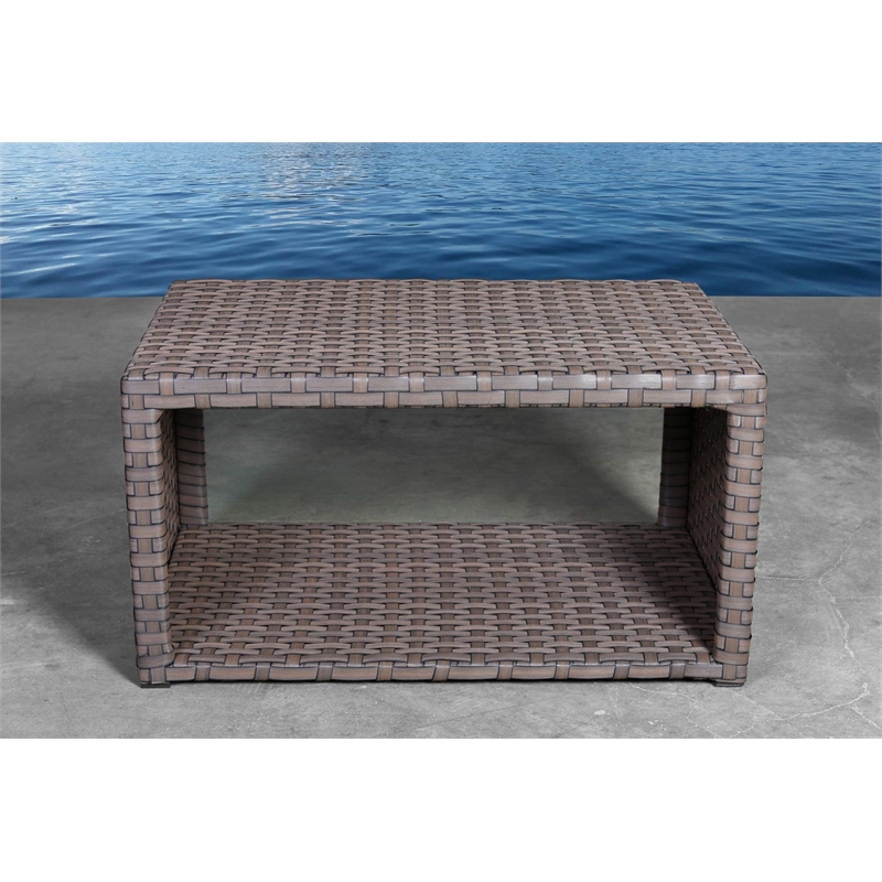 Living Source International Wicker / Rattan 7 Person Seating Group in Gray