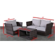 Living Source International Wicker / Rattan 7 Person Seating Group in Gray