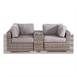 Living Source International 3 Piece Wicker / Rattan Seating Group in Gray/Taupe