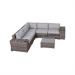 Living Source International 8-PC Wicker / Rattan Sectional Seating Group in Gray
