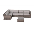 Living Source Intl 6 Piece Wicker / Rattan Sectional Set w/ Cushions in Gray