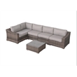 Living Source Intl 6 Piece Wicker / Rattan Sectional Set w/ Cushions in Gray