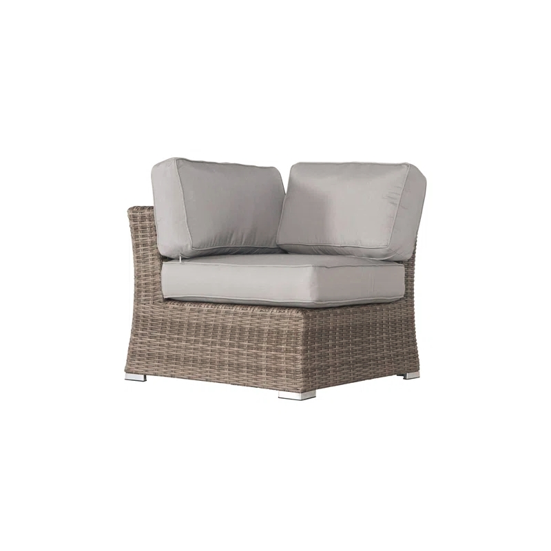 Living Source Intl 6 Piece Wicker / Rattan Sectional Set w/ Cushions in Gray