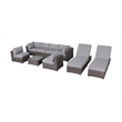 Living Source International Wicker / Rattan 8 - Person Seating Group in Gray