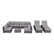 Living Source International Wicker / Rattan 8 - Person Seating Group in Gray