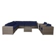 Living Source Intl 8-Person Wicker / Rattan Seating Group w/Cushions in Gray