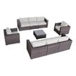 Living Source International Wicker / Rattan 8 Person Seating Group in Brown