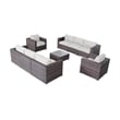 Living Source International Wicker / Rattan 8 Person Seating Group in Brown