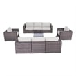 Living Source International Wicker / Rattan 8 Person Seating Group in Brown