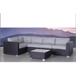Living Source 5 Piece Wicker / Rattan 4 Person Seating Group w/ Cushions in Gray