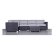 Living Source 5 Piece Wicker / Rattan 4 Person Seating Group w/ Cushions in Gray
