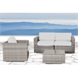 Living Source International Wicker / Rattan 3-Person Seating Group in Gray