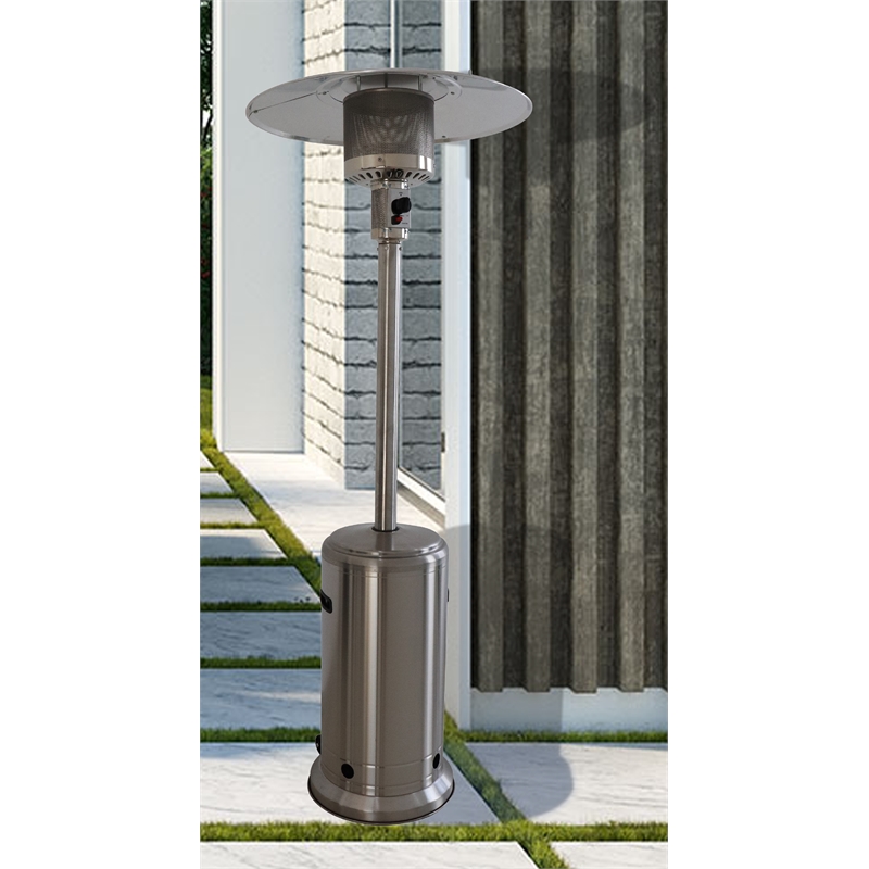 Living Source International Stainless Steel 46000 BTUs Patio Heater in Silver