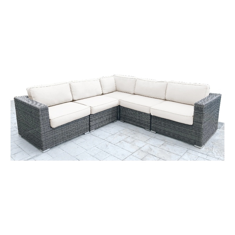Living Source International Wicker / Rattan 4 - Person Seating Group in Gray
