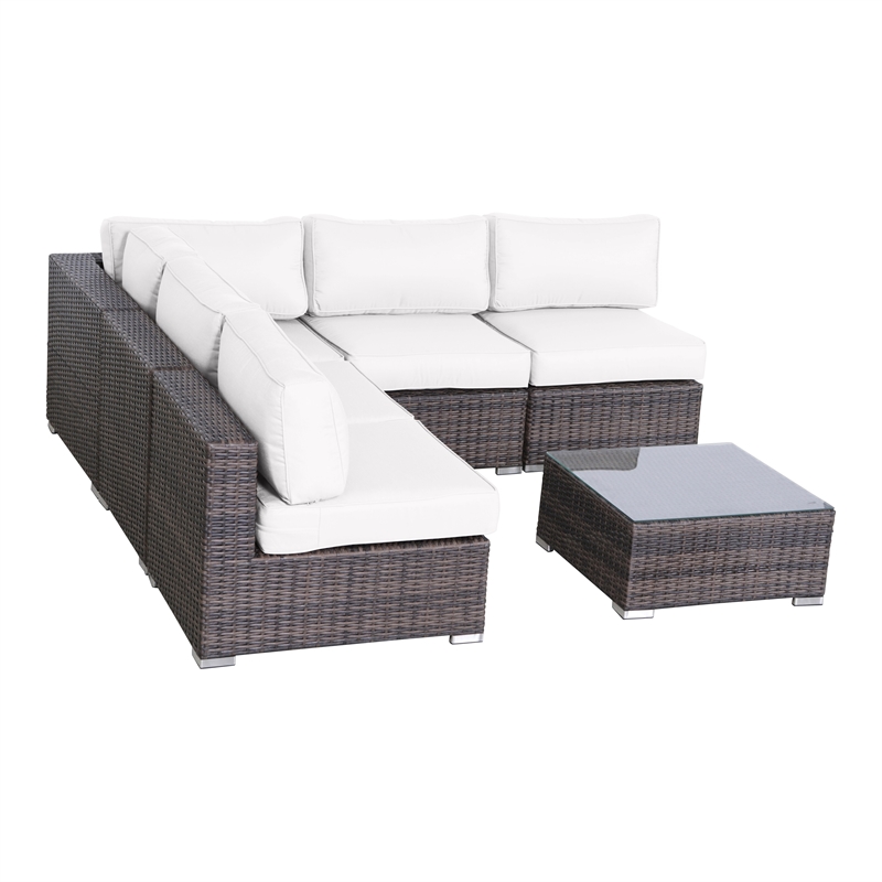 Living Source International Wicker / Rattan 4-Person Seating Group in Brown