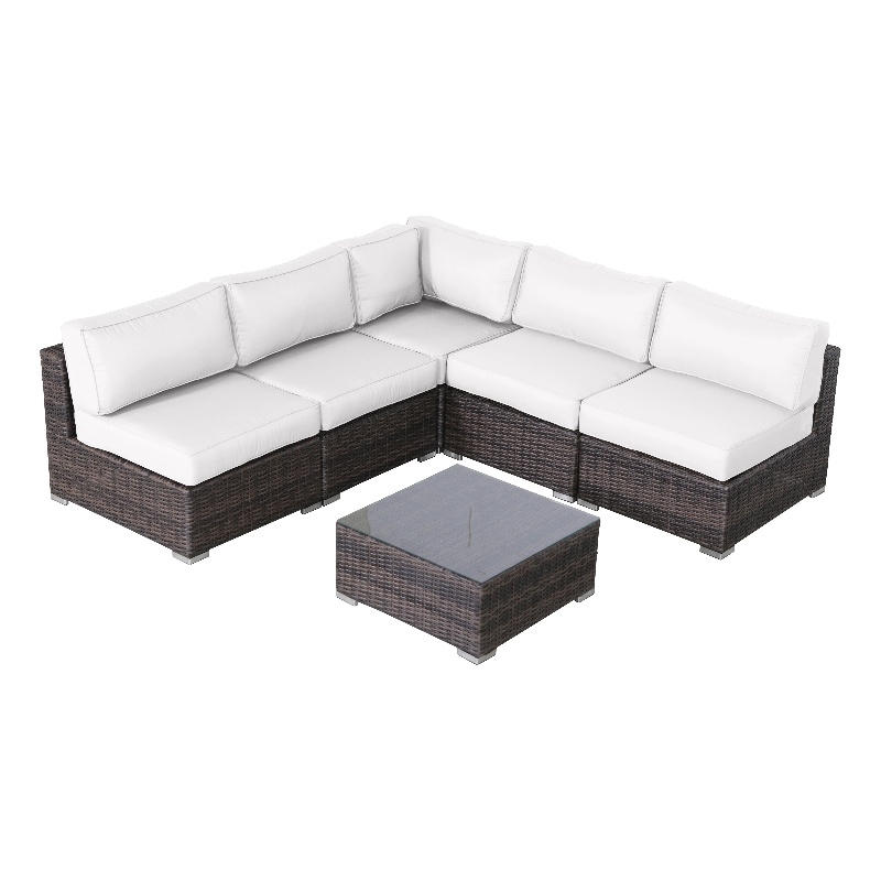 Living Source International Wicker / Rattan 4-Person Seating Group in Brown