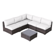Living Source International Wicker / Rattan 4-Person Seating Group in Brown