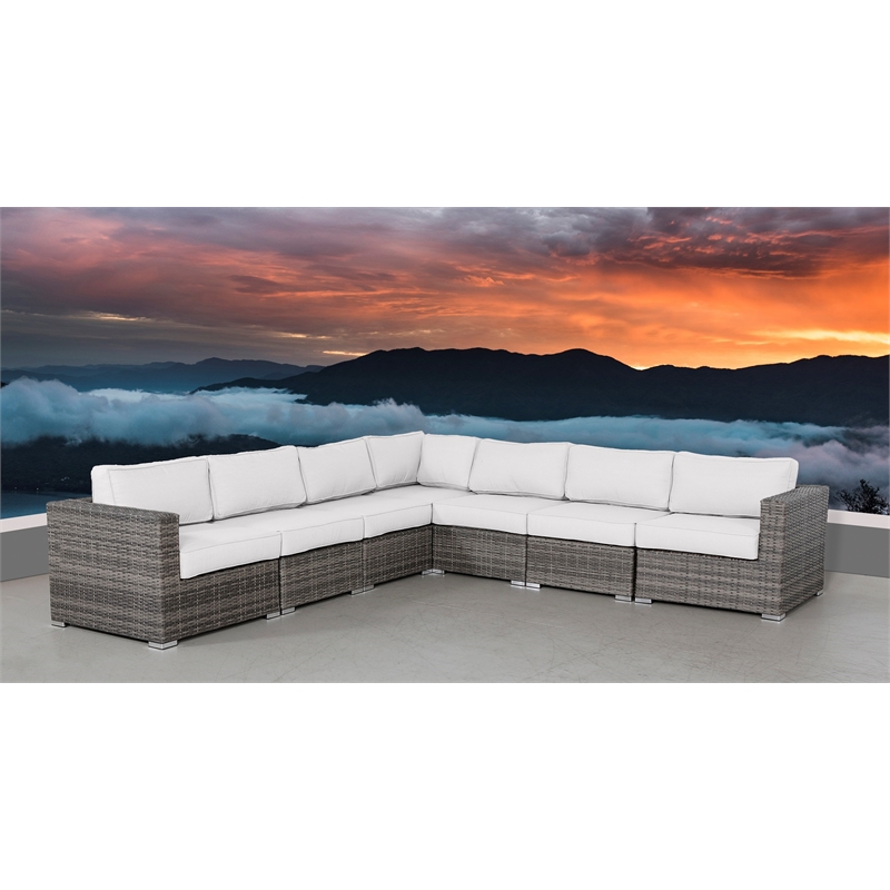 Living Source Internaltional 6-Person Wicker / Rattan Seating Group in Gray