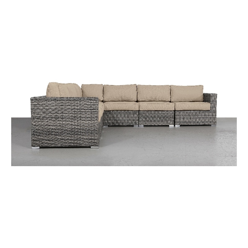 Living Source Internaltional 6-Person Wicker / Rattan Seating Group in Gray