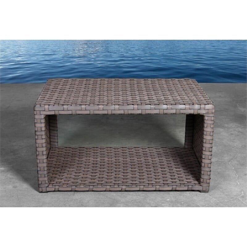 Living Source International 9PC Wicker / Rattan Sectional Seating Group in Brown
