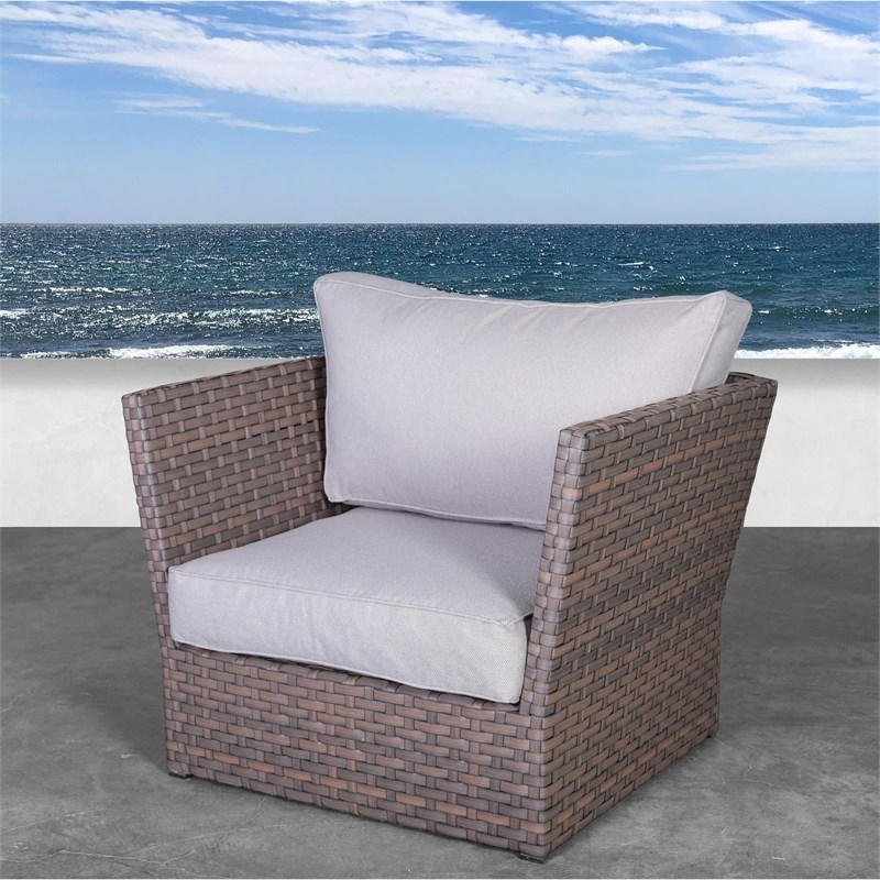 Living Source International 9PC Wicker / Rattan Sectional Seating Group in Brown