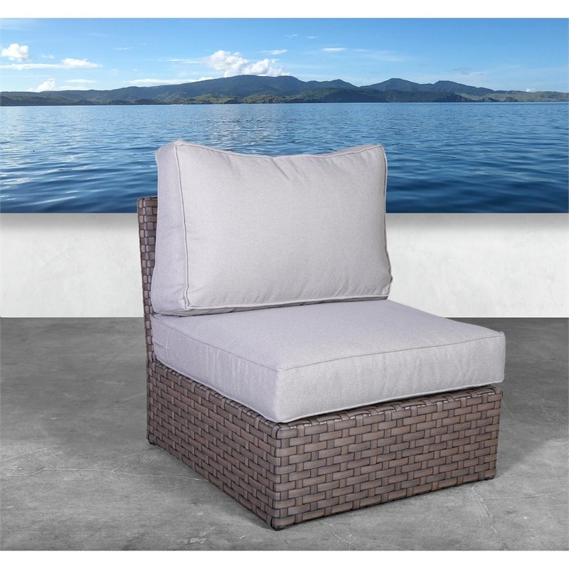 Living Source International 9PC Wicker / Rattan Sectional Seating Group in Brown