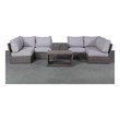 Living Source International 9PC Wicker / Rattan Sectional Seating Group in Brown