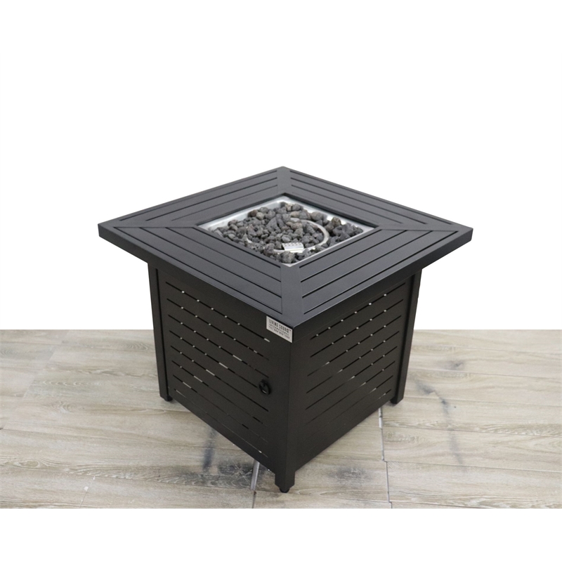 Living source  25'' H x 30'' W Steel Outdoor Fire Pit Table with Lid