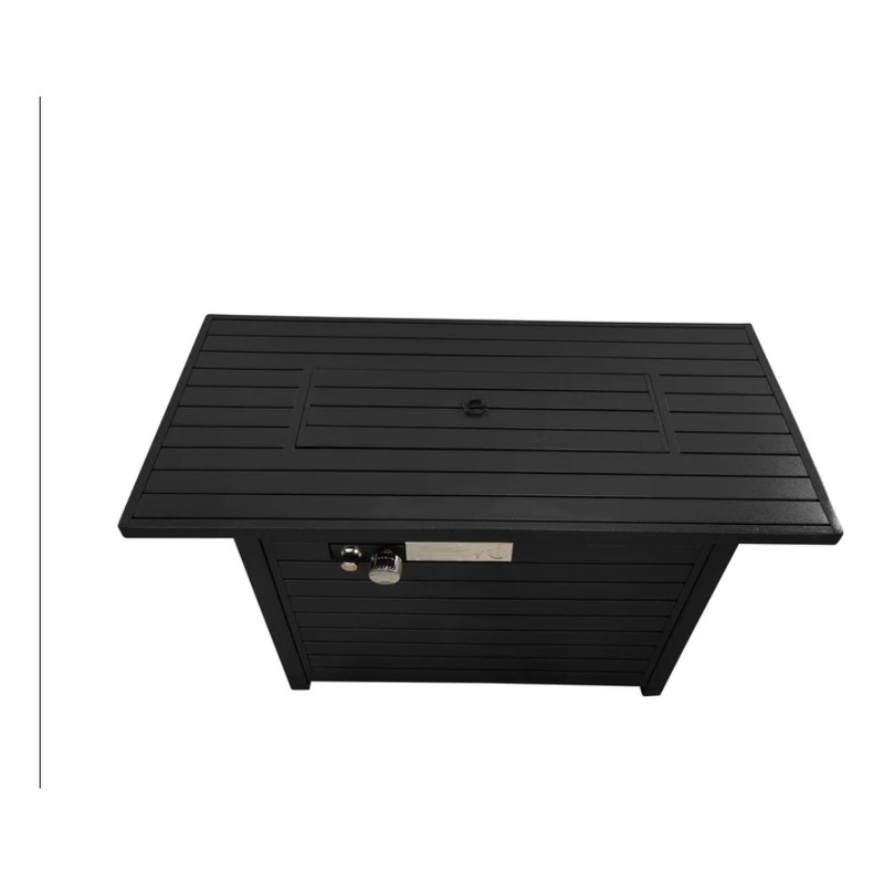 Living Source 24'' H x 54'' W Steel Outdoor Fire Pit Table with Lid