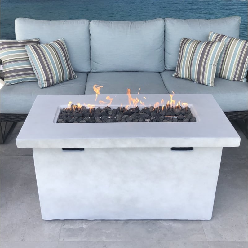 LSI 25'' H x 42'' W Fiber Reinforced Concrete Outdoor Fire Pit Table