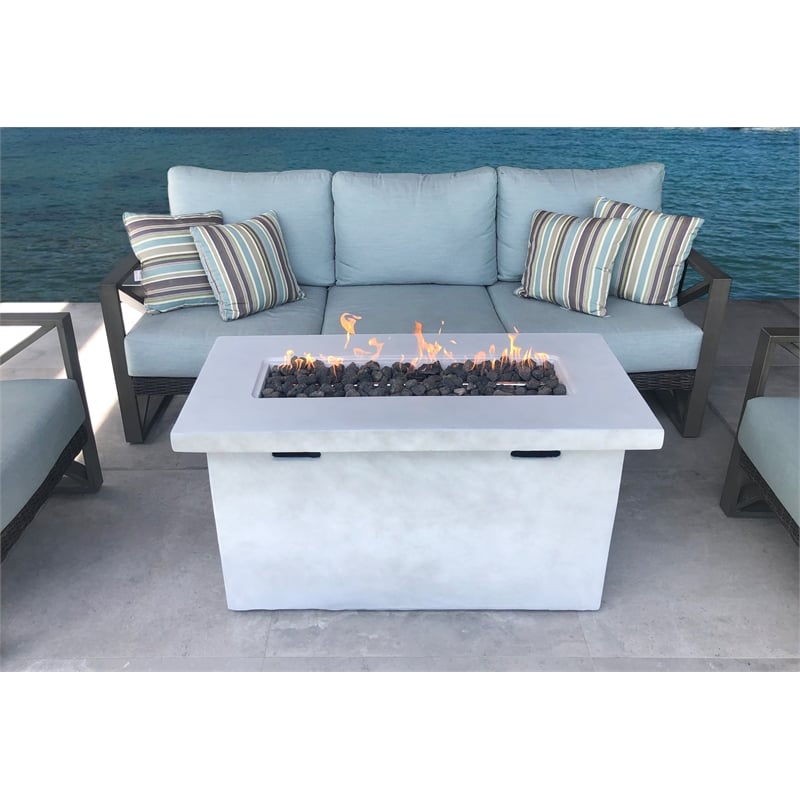 LSI 25'' H x 42'' W Fiber Reinforced Concrete Outdoor Fire Pit Table