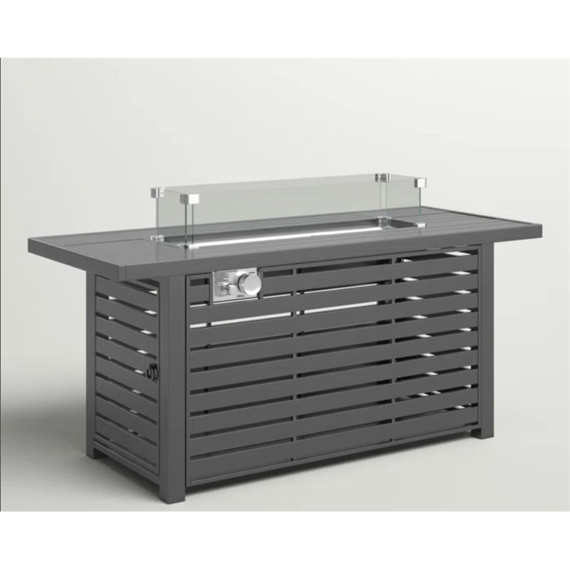 Living Source International 24'' H Steel Propane Outdoor Fire Pit Table with Lid