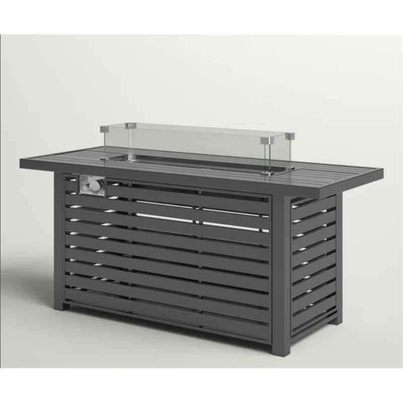 Living Source International 24'' H Steel Propane Outdoor Fire Pit Table with Lid