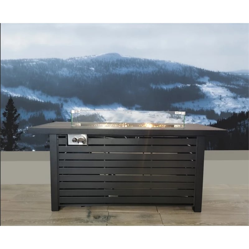 Living Source International 24'' H Steel Propane Outdoor Fire Pit Table with Lid