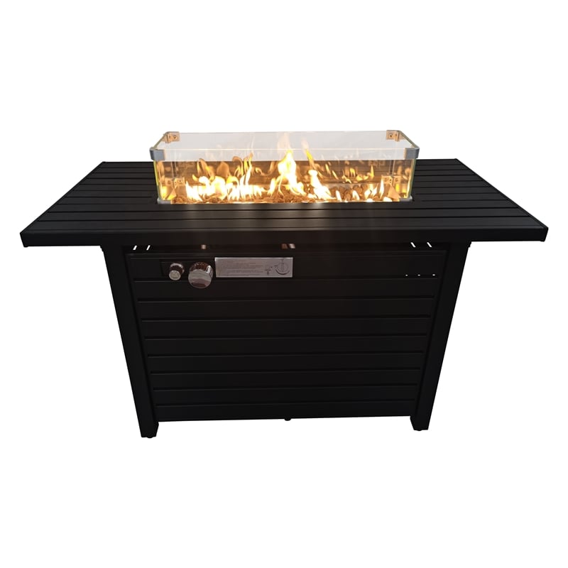 Living Source International 24'' H Steel Propane Outdoor Fire Pit Table with Lid