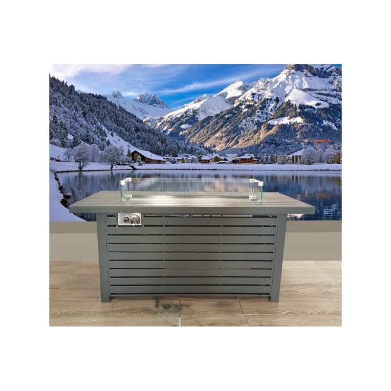 Living Source International 24'' H Steel Propane Outdoor Fire Pit Table with Lid