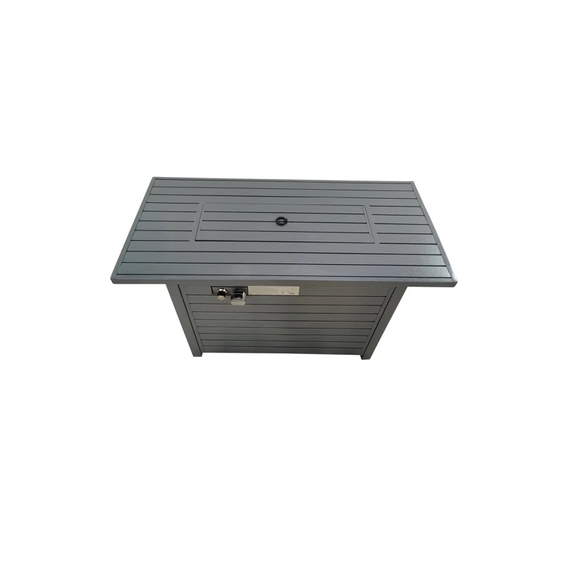 Living Source International 24'' H Steel Propane Outdoor Fire Pit Table with Lid