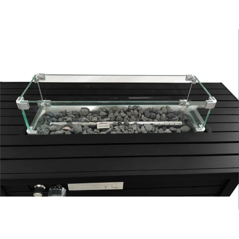 Living Source 25'' H x 42'' W Steel Propane Outdoor Fire Pit Table with Lid