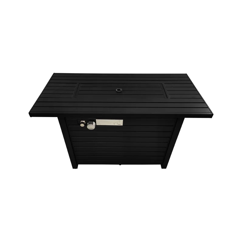 Living Source 25'' H x 42'' W Steel Propane Outdoor Fire Pit Table with Lid