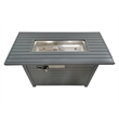 Living Source International Outdoor Stainless Steel Fire Pit Table in Gray