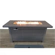 Living Source International Outdoor Stainless Steel Fire Pit Table in Gray