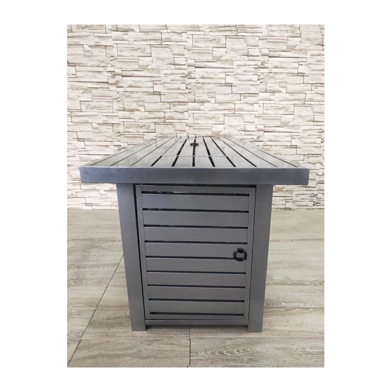 Living Source International Outdoor Stainless Steel Fire Pit Table in Gray